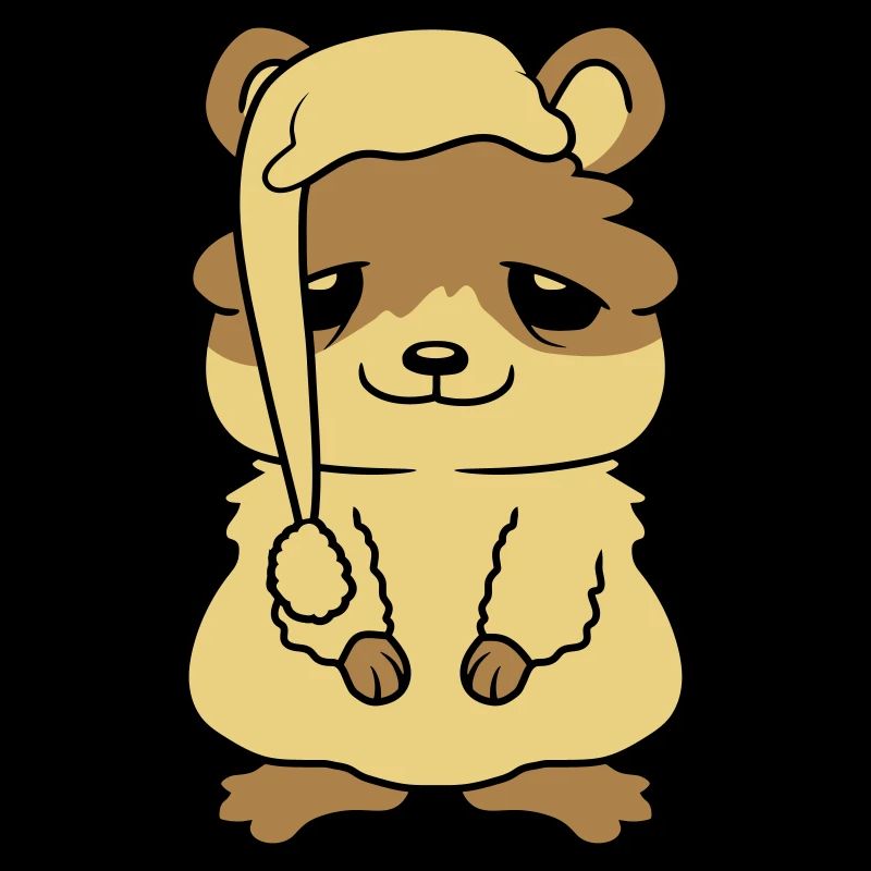 Chapeau de hamster doux fatigué