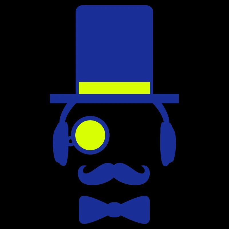 DJ Sir moustache monocle chapeau haut de forme Cool gentleman
