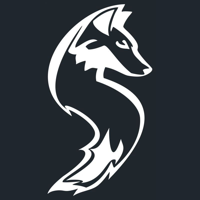 Fuchsform, Weiße Silhouette Design, Tierdesign