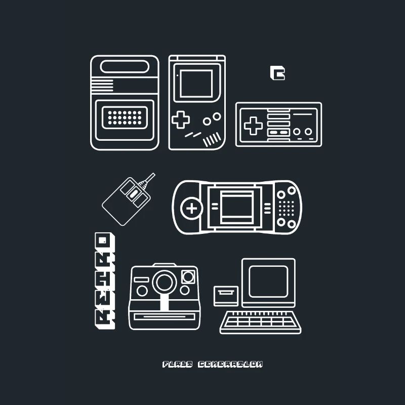 retro game blueprint nerd pc game 8bit console lol