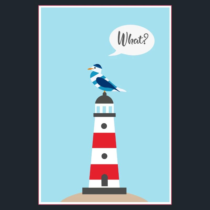 Leuchtturm - Möwe - Comic - Geschenk