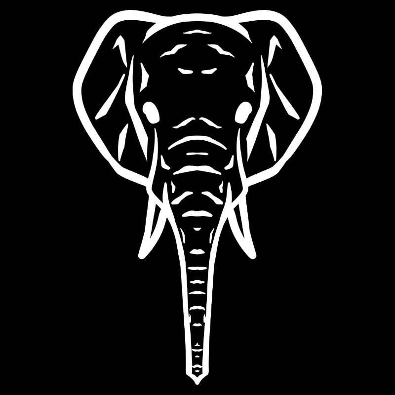 Elefantenkopf Symbol weiß