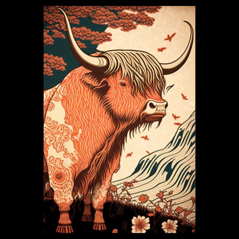 Scottish Highland cattle ukiyo