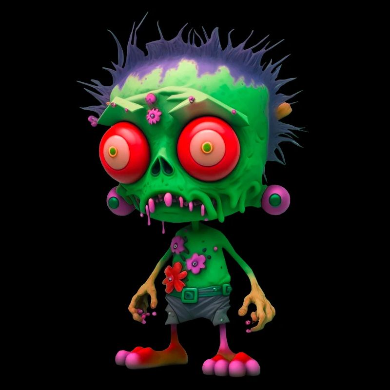 fleur colorée zombie