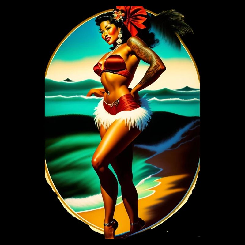 Hula Babe am Strand