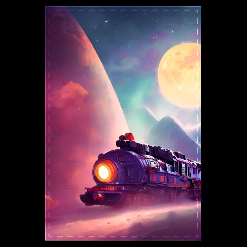 Cool Space Train auf Reisen durch das Universum