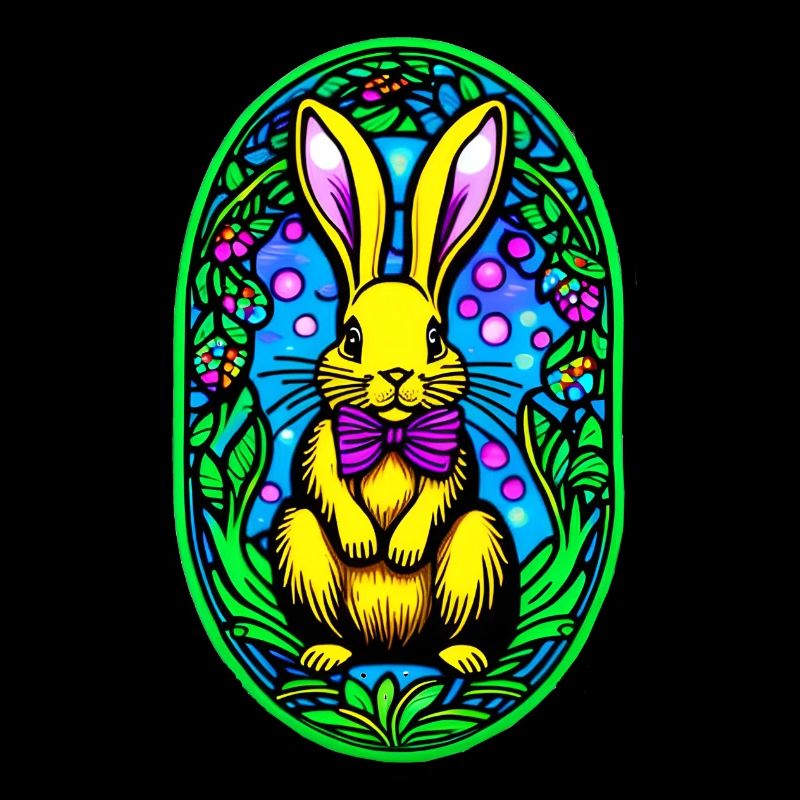Lapin de Pâques Style Vitrail