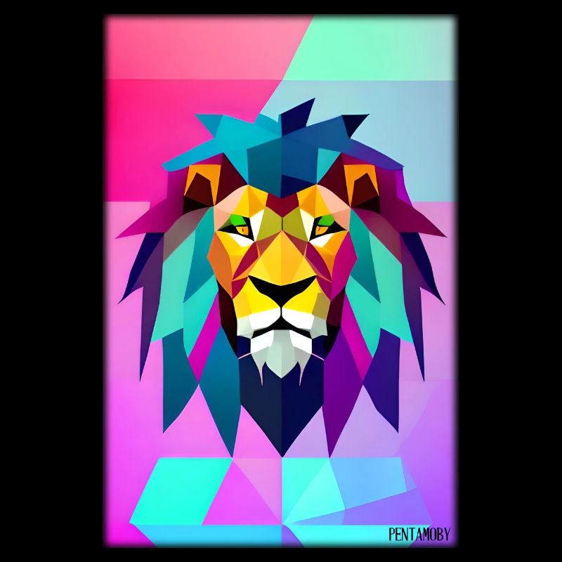 Leo Polygon Arc-en-ciel coloré sauvage Faune sauvage