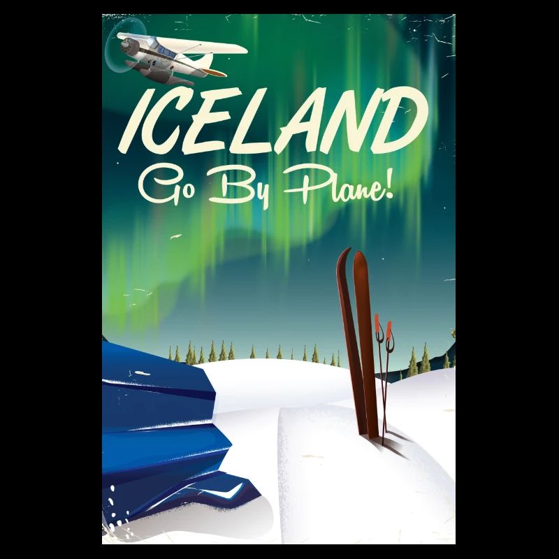 Island Go By Plane Skireiseplakat