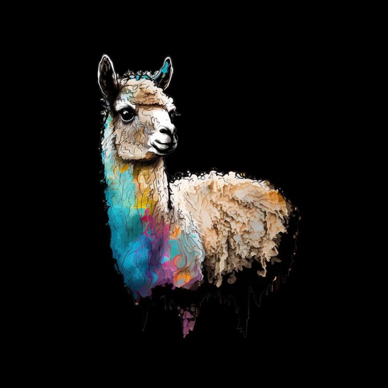 Alpaca Llama Rainbow Graffiti