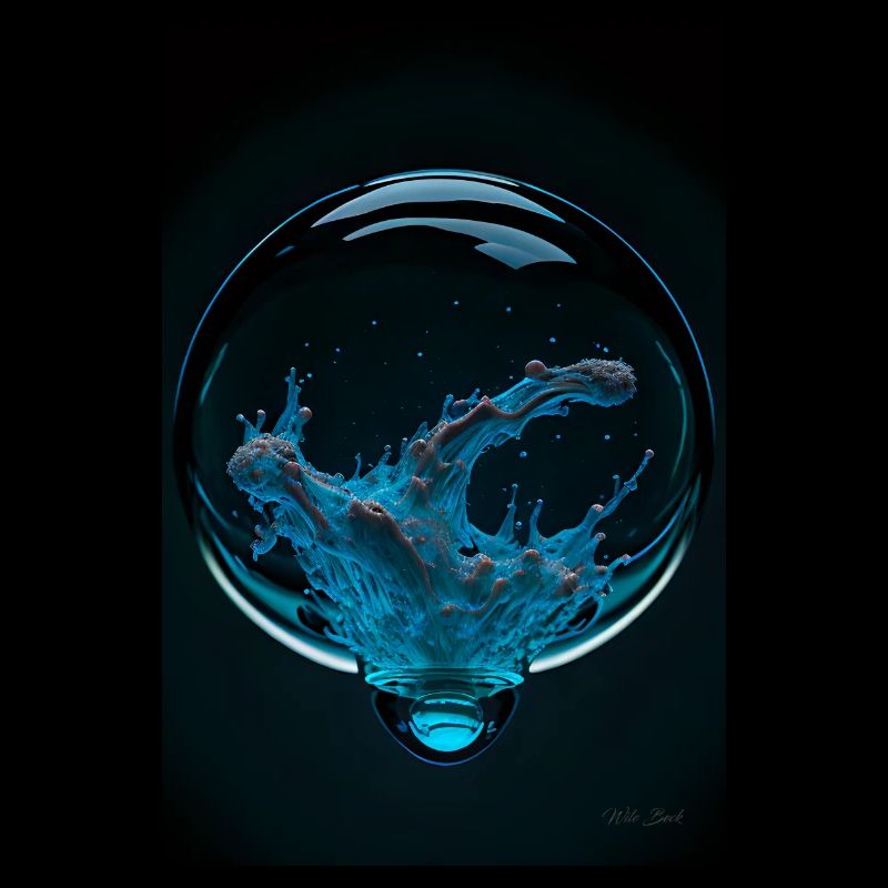 Kaos in einer Blase cyan 4