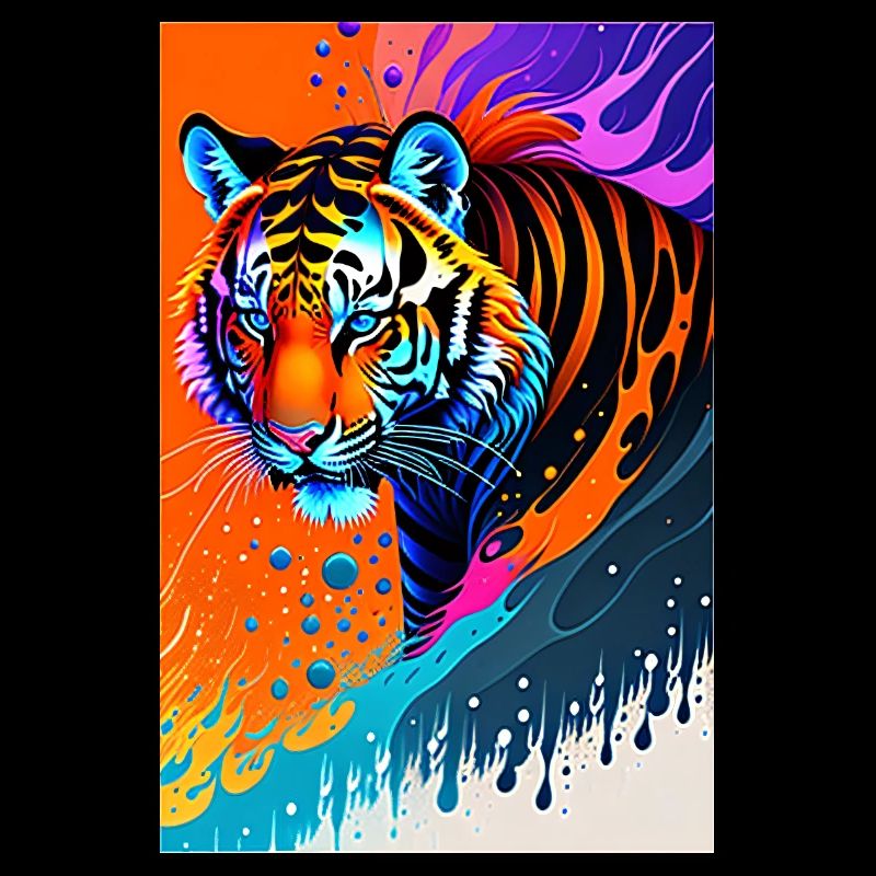 Art coloré Potrait Tiger 1
