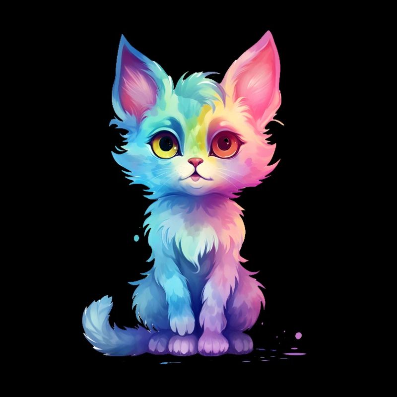 Süßes Aqua Pastell Buntes Katzendesign