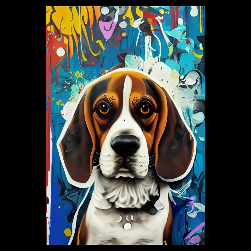 Impression pop art moderne | coloré | Chien Beagle
