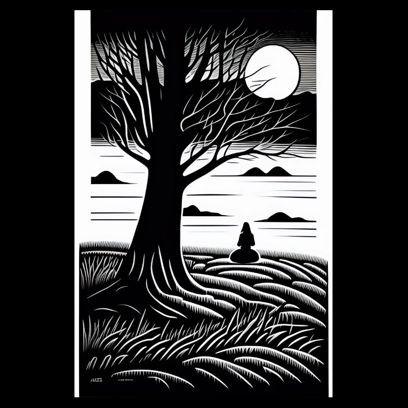 Black & White Full Moon