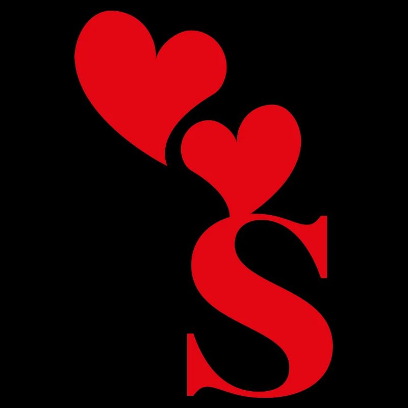 Buchstabe s rotes Herz