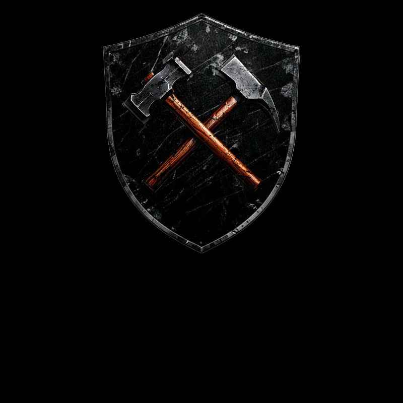 Bonne chance sur le logo minage mineur maillet et fer