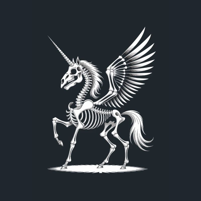 Skelett Pegasus Einhorn – Mystisch & Düster