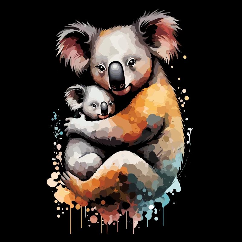 Aquarelle koala avec bébé