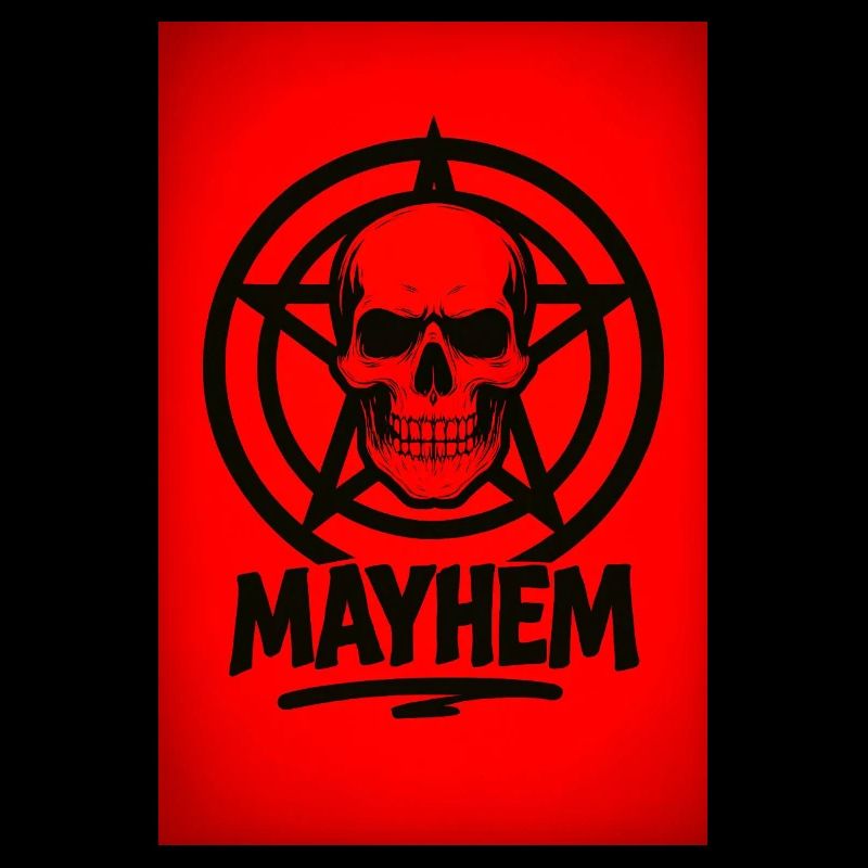 Mayhem Letters&Skull Logo