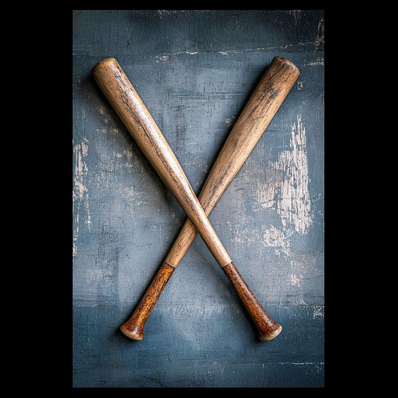 Classic Baseball Bats Crossed