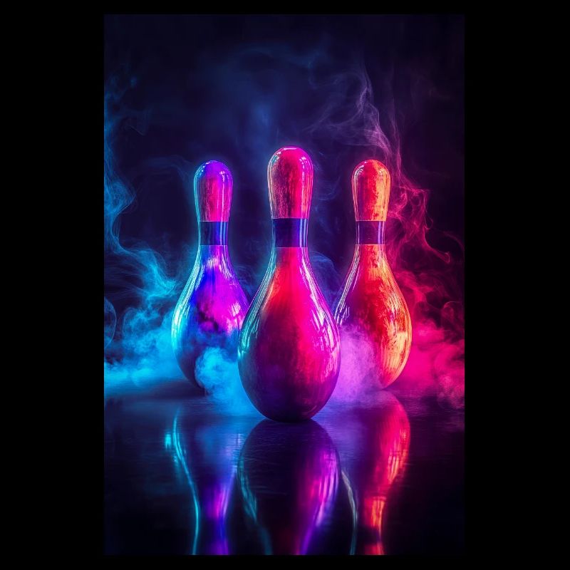 Neon Glow Bowling Pins