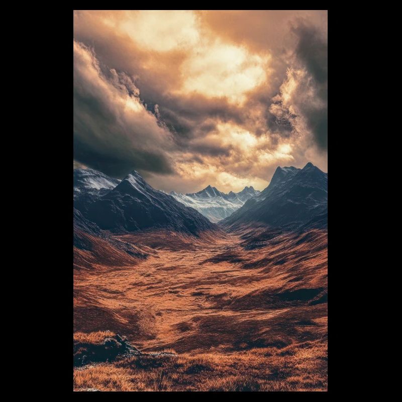 Coucher de soleil épique sur la vallée des Highlands