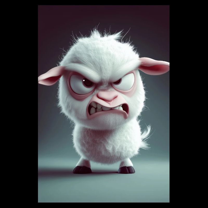 Furious Cartoon Sheep Rage