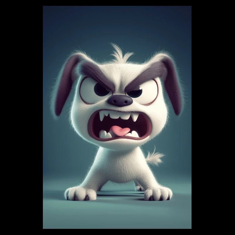 Grumpy Cartoon Dog Rage Mode