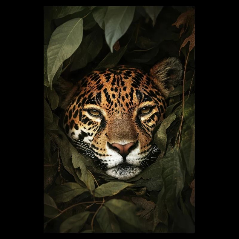 Jaguar Hidden in the Jungle