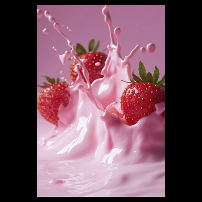 Erdbeeren in Pink Splash