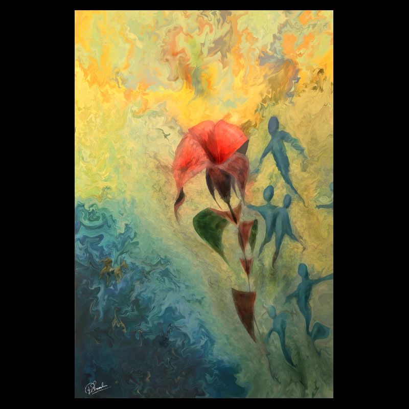 Abstrakte Blumenszene