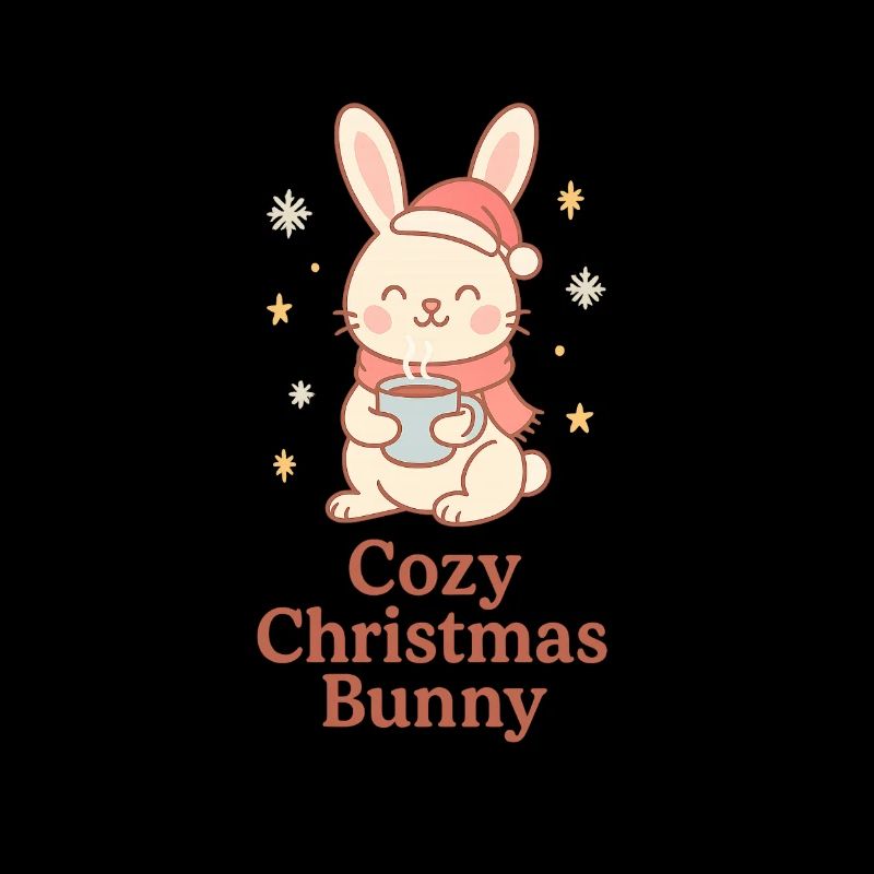 Gemütlicher Weihnachts-Hase mit Tee