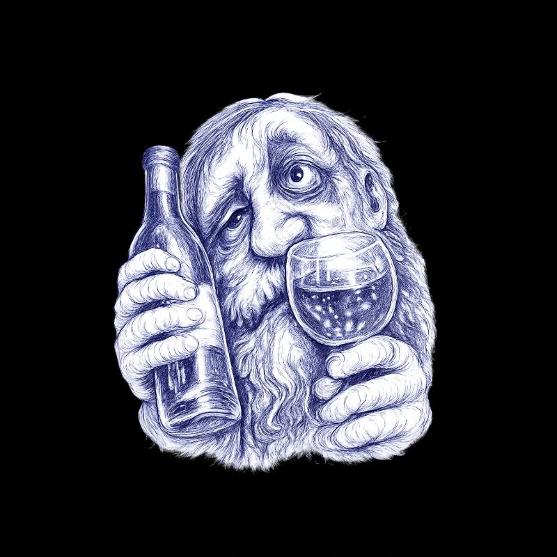 Bacchus | Weintrunkener alter Herr