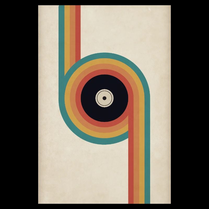 Affiche vinyle rétro Design musical du milieu du siècle