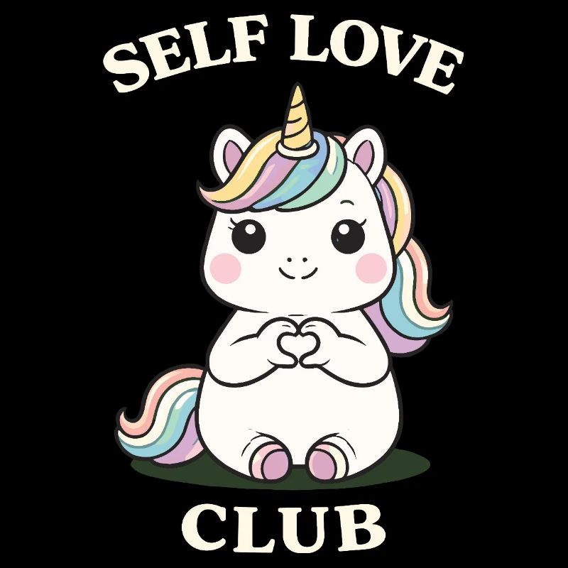 Self Love Einhorn Shirt Cute Motivation
