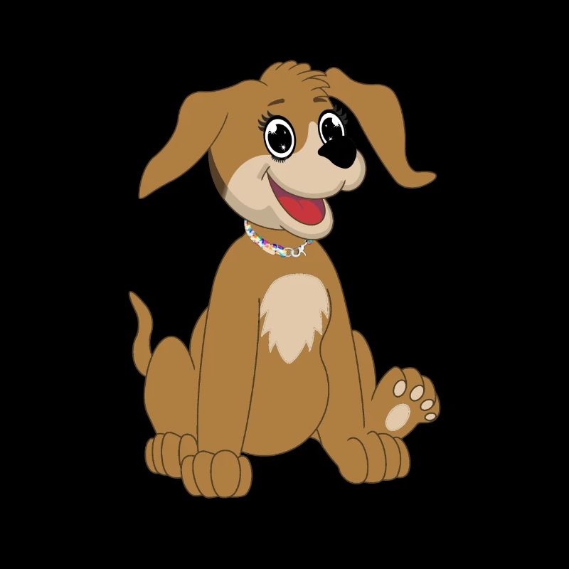 Seated dog - beige