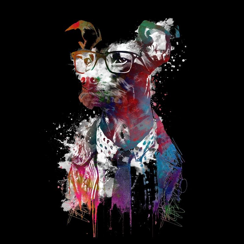 Chien hipster art graphique #dog
