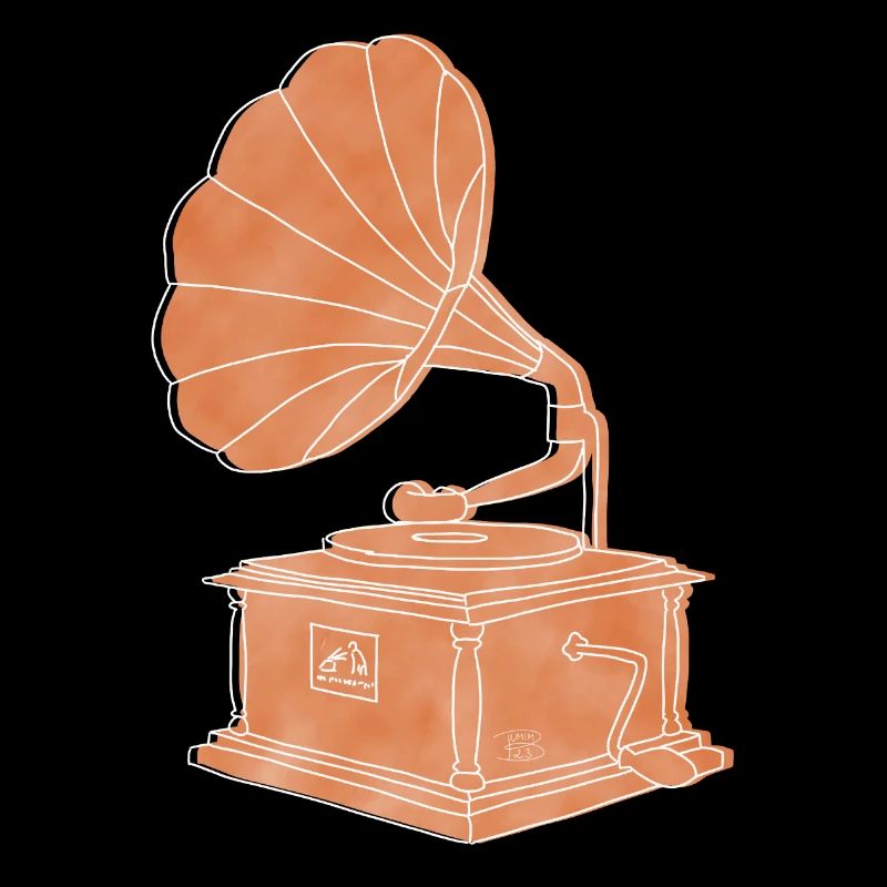 « Gramophone », Boho Line Art Design, série « Music »
