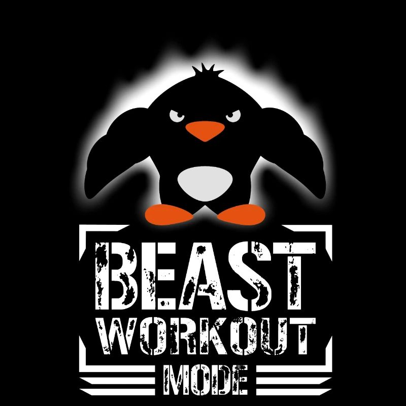 Penguin Biceps Beast Workout Fashion Bodybuilder