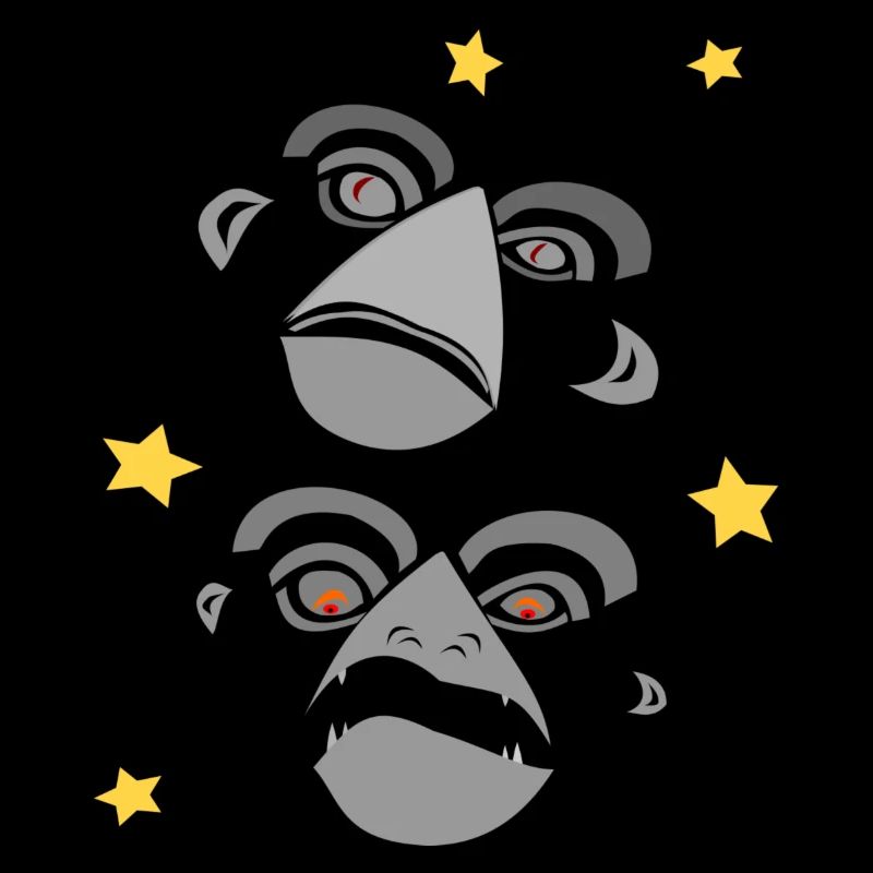 Deux visages de singe hurlant