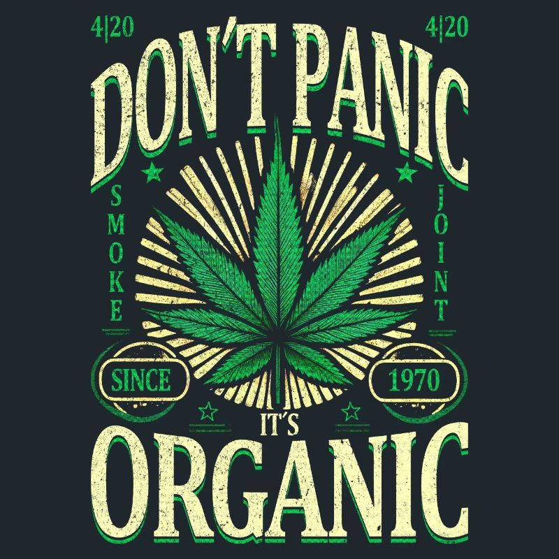 Don’t Panic, It’s Organic Retro Cannabis Leaf 1970