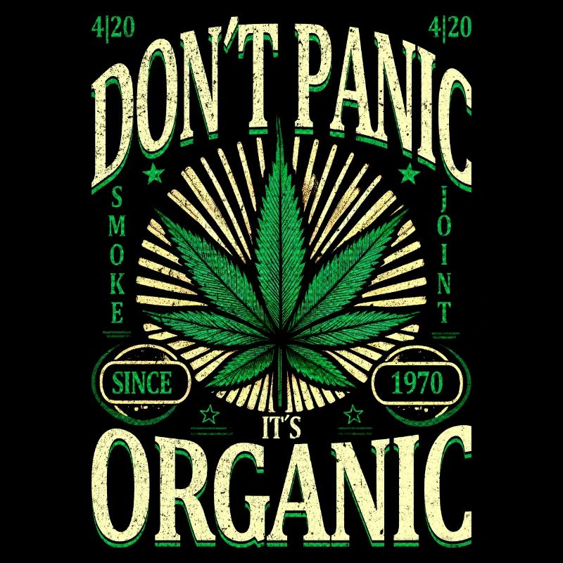 Keine Panik, es ist Bio Retro Cannabis Leaf 1970