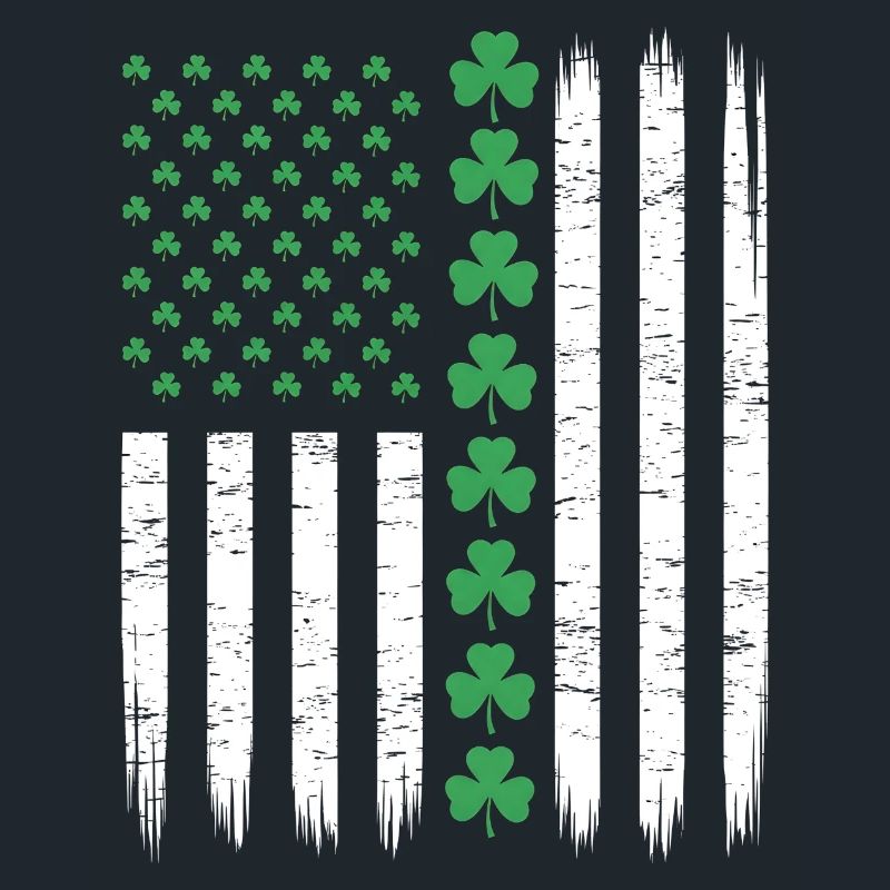 Drapeau américain américain avec trèfles pour Saint Patrick