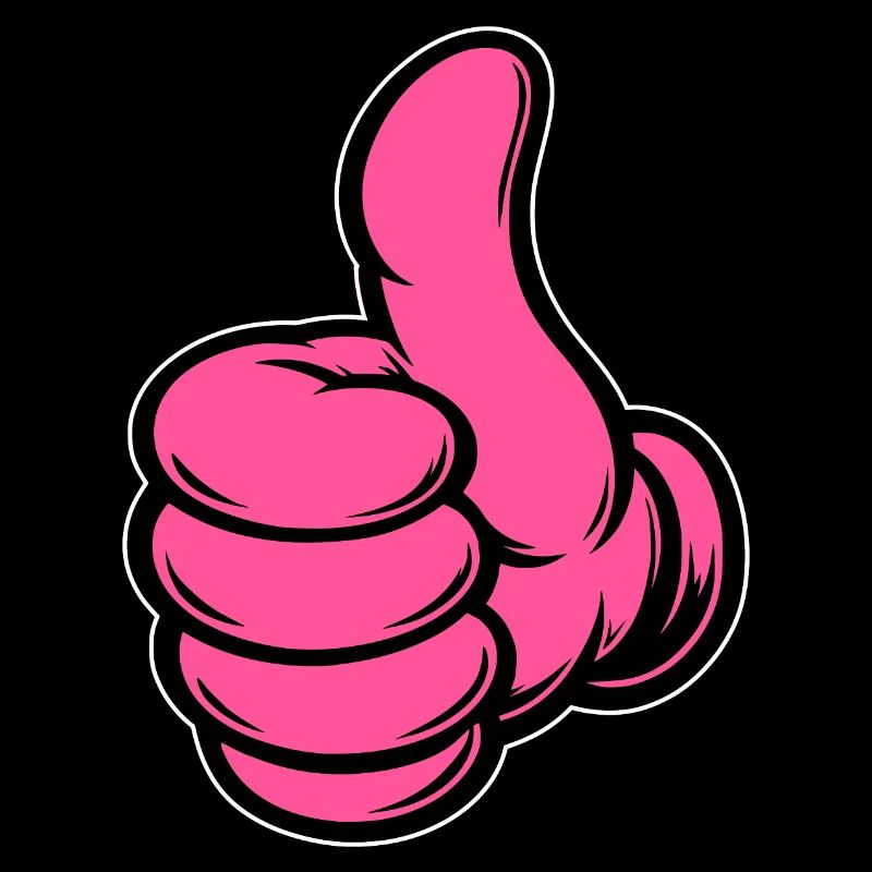 OK Comic Thumbs Up Hand Symbol Rose