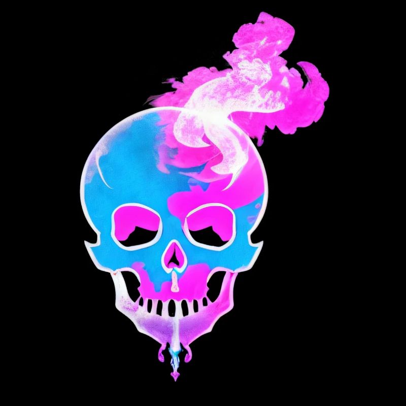 Fire Skull Smoke Pink Skeleton Flames 9