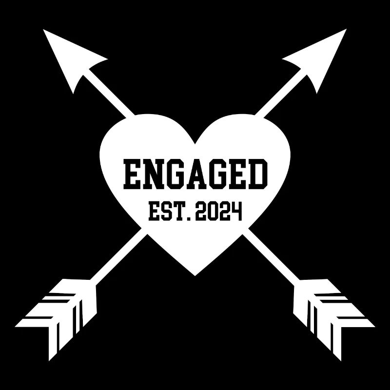 Engaged 2024 Hochzeit Verlobung Verlobte Verlobter