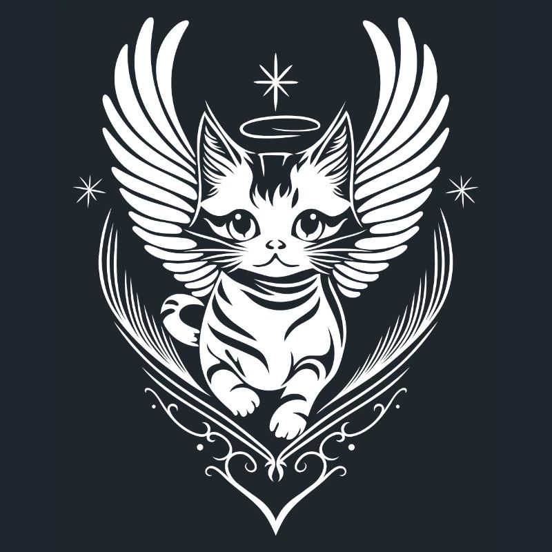Ange Blanc Chat Avec Des Ailes
