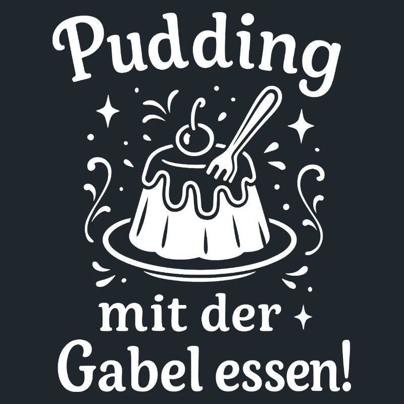 Pudding mit der Gabel Essen