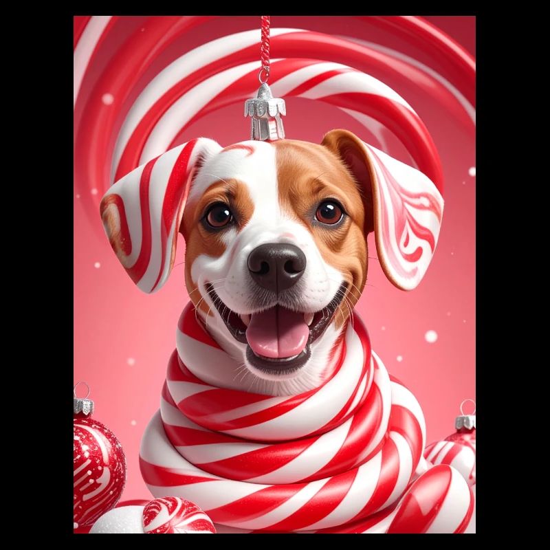 Christmas Candy Cane Dog